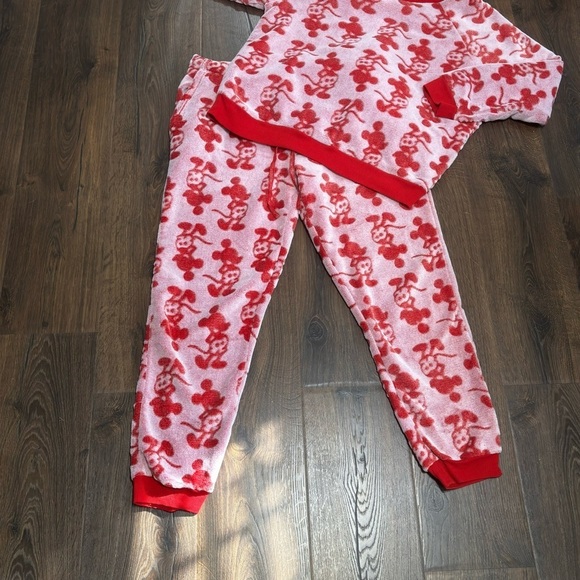 Disney Womens 2-Piece Fleece Jogger Lounge Set red Large - Picture 5 of 8